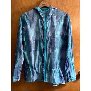 Helly Hansen Blue Purple Aspire Jacket Lightweight Windbreaker Raincoat Hiking